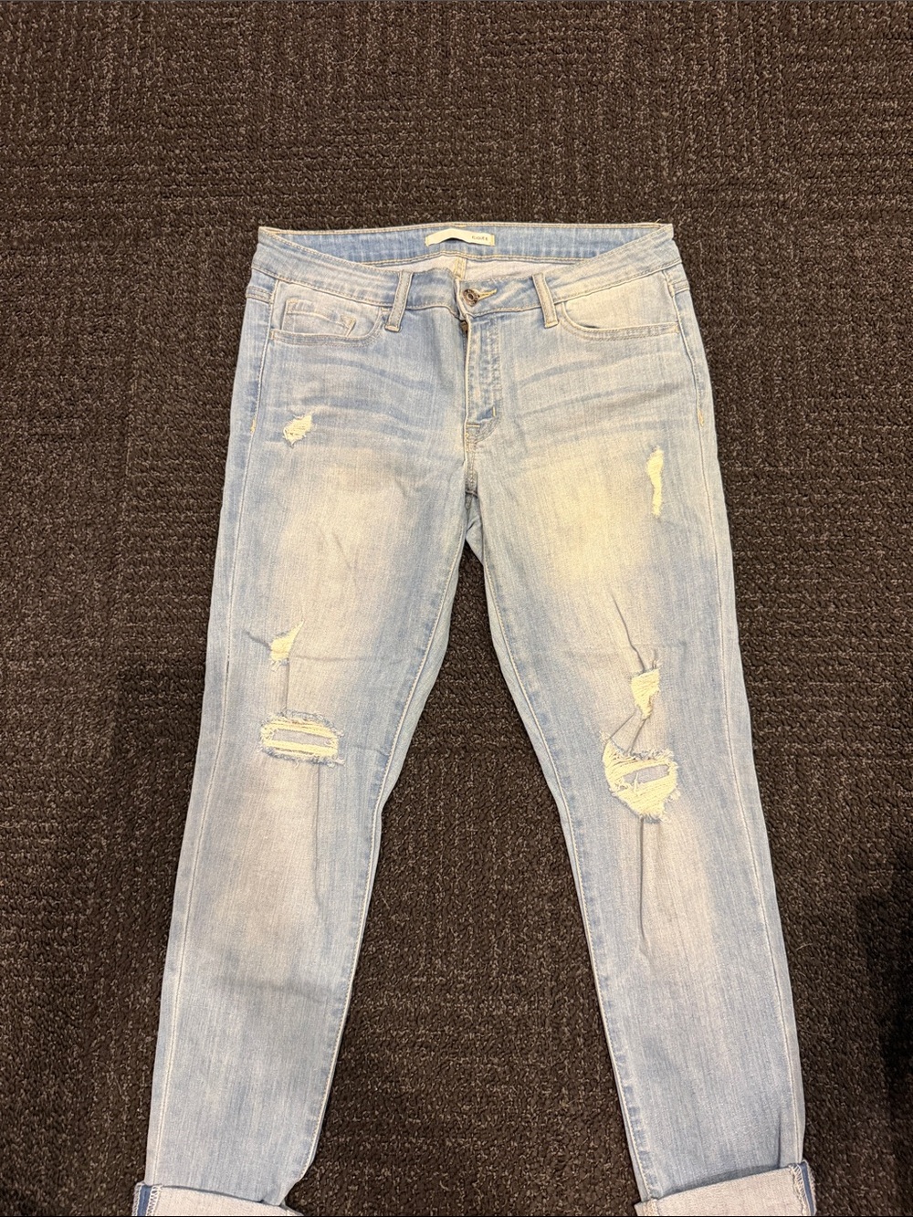 Women’s Light Blue Distressed Boyfriend Jeans - worn once